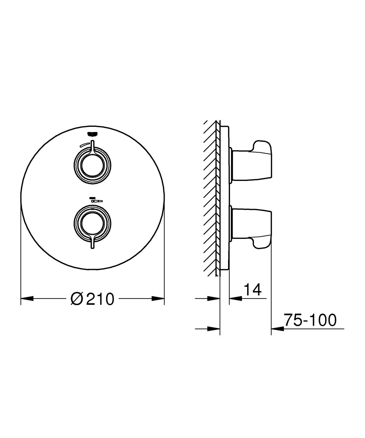 Grohe Thermostat-Brausebatterie Grohtherm Special FMS verchromt 29094000 für Rapido T 35500000 - Bild 2