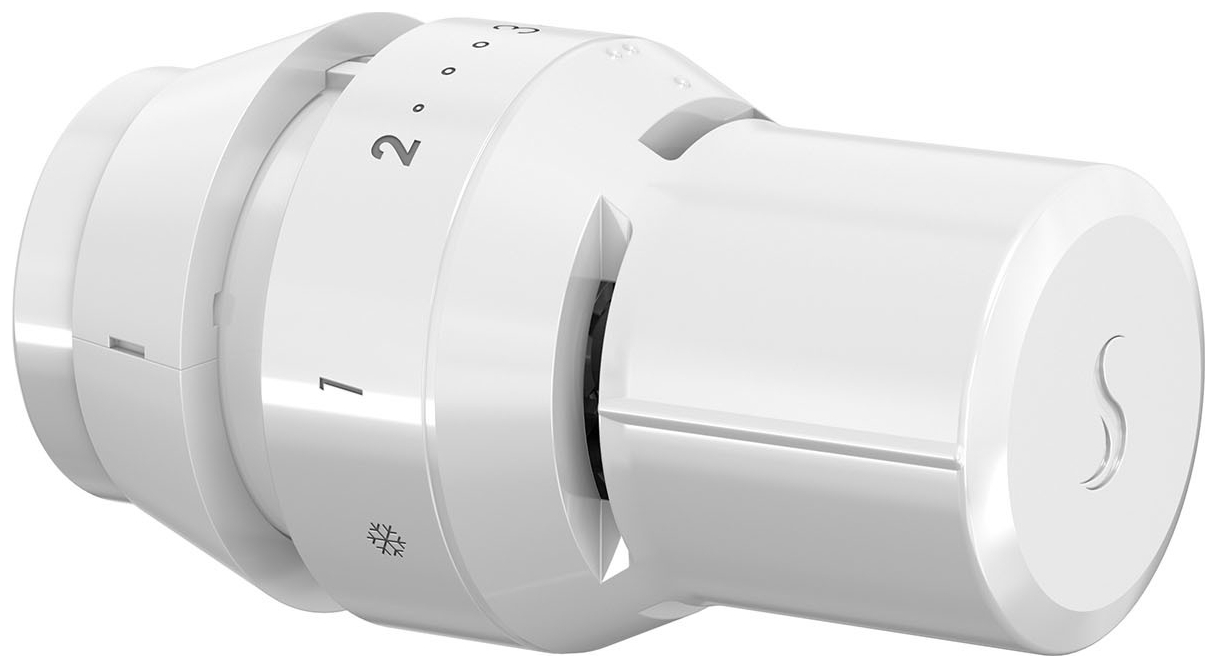COSMO Thermostatkopf weiß, Klemmanschluss Danfoss, mit Nullstellung