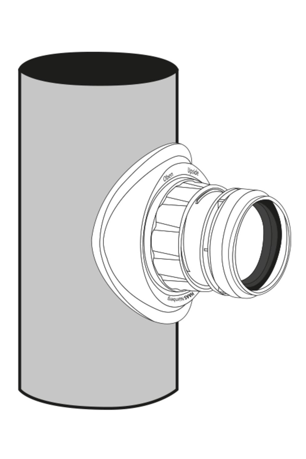 HT-Schraubabzweig aus PP für Rohr DN 110 x DN 40, für zusätzliche Abwasserleitung - Bild 3