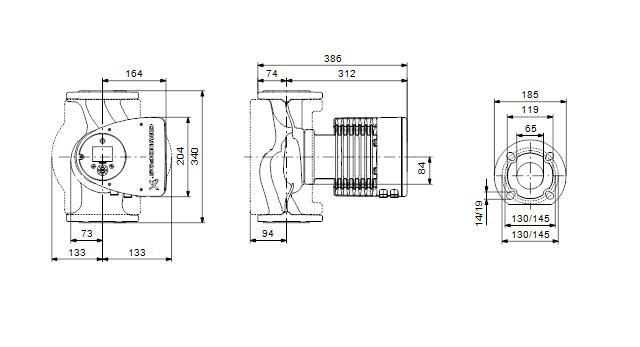 Grundfos MAGNA3 65-80F Hocheffizienz-Umwälzpumpe DN 65 BL 340 mm 97924676 - Bild 2