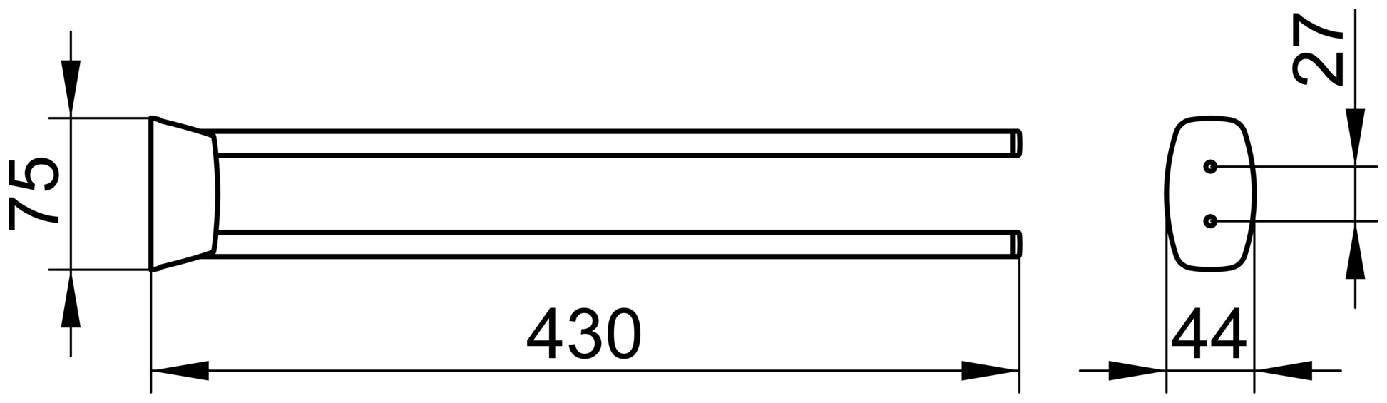 Keuco Handtuchhalter City.2 verchromt, 430 mm 02718010000 - Bild 2
