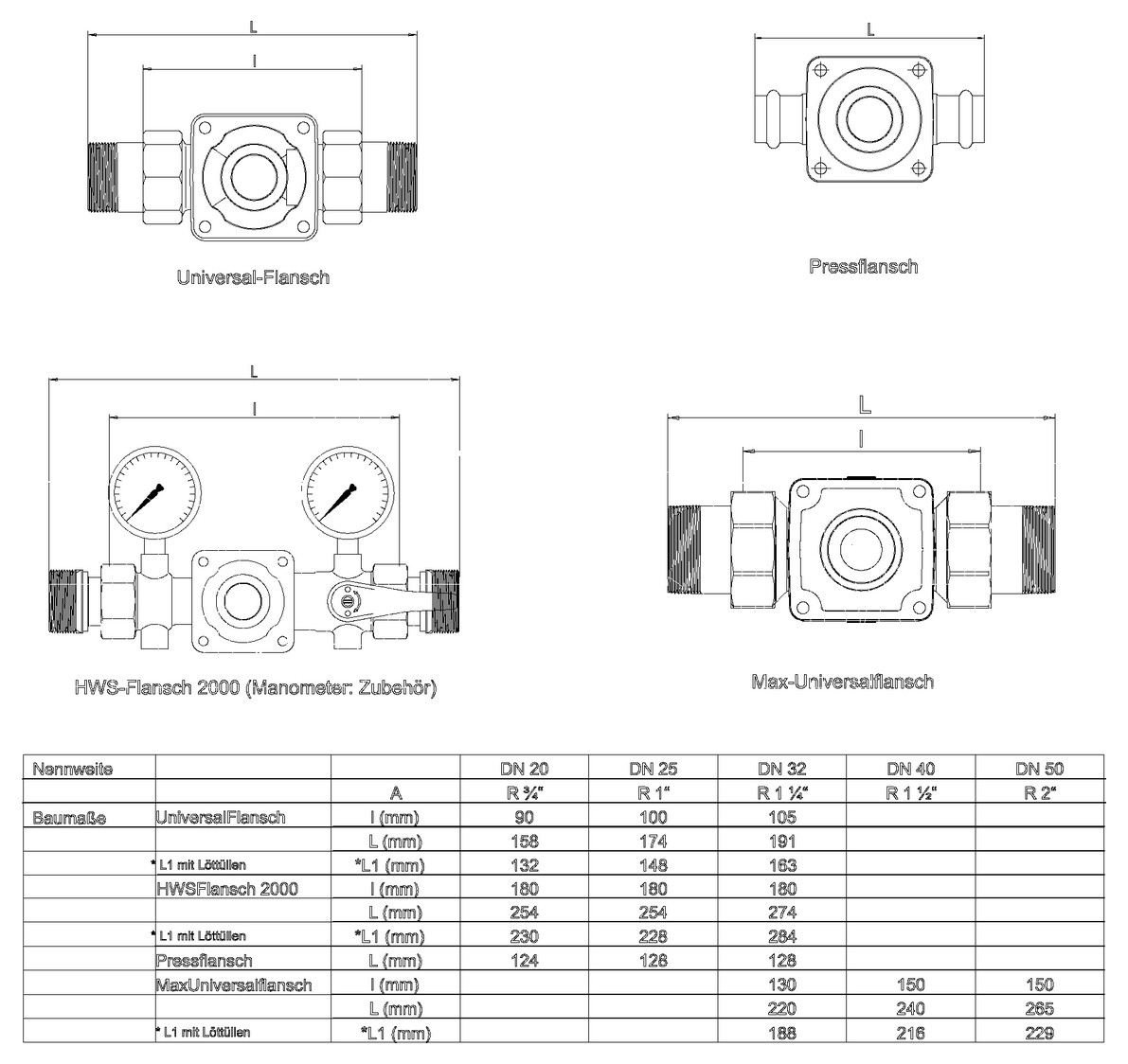 SYR Drufi Universalflansch DN 25 Gewinde 1'' inklusive 2 Dichtungen 2315.25.005 - Bild 2