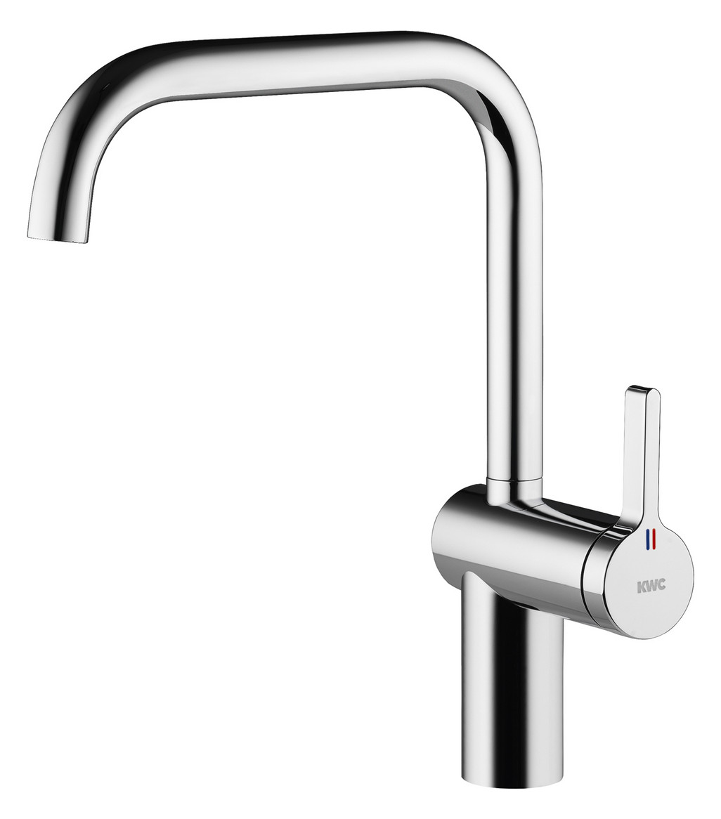 KWC LIVELLO Spültischbatterie Ganzchrom mit Schwenkauslauf A225mm 10.231.013.000FL - Bild 1