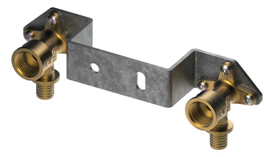 TECEflex Montageeinheit mit Wandscheiben 150mm 16 mm x 1/2'' Rotguss/Siliziumbronze 720550 - Bild 1