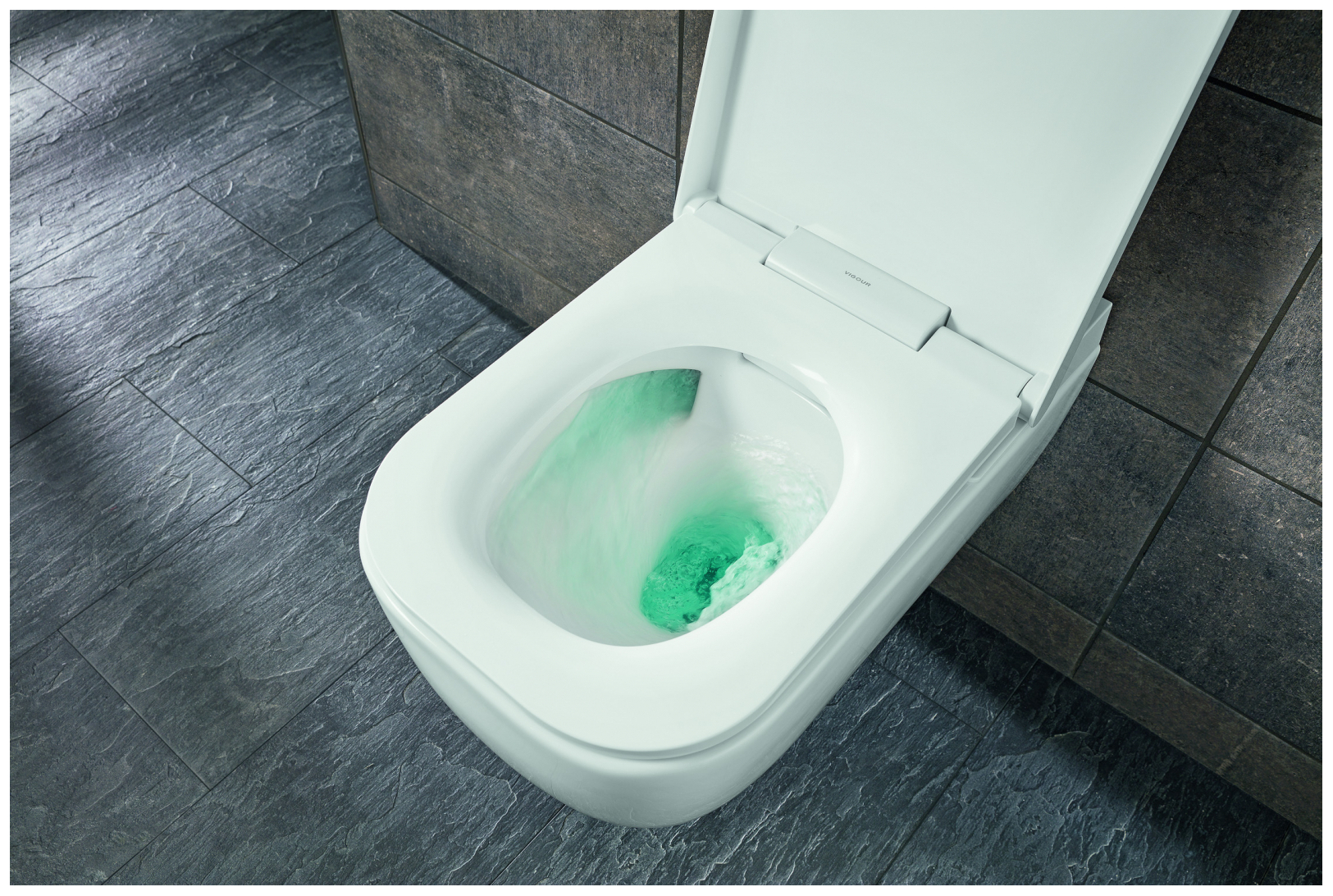 VIGOUR derby AQUAWASH Dusch-Wand-WC weiss komplett spülrandlos, für UP-Spülkasten - Bild 5