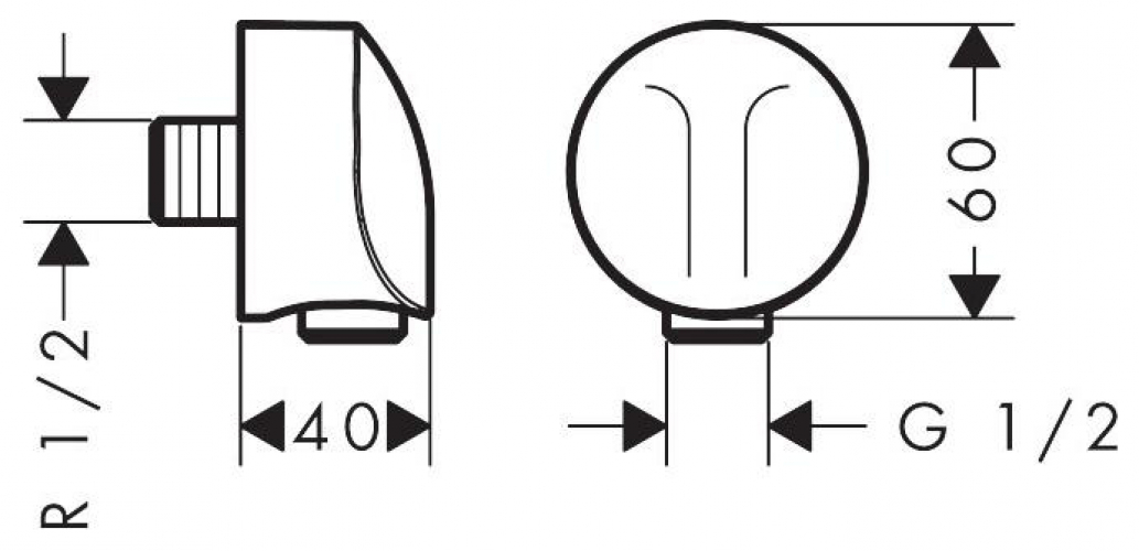 Hansgrohe Wandanschlussbogen Fix-Fit 1/2'' verchromt 27454000 - Bild 2