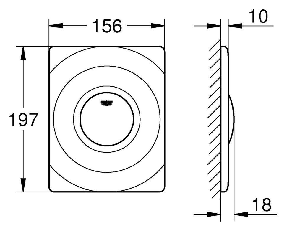 GROHE Surf Betätigungsplatte für UP-Druckspüler aus Kunststoff verchromt 37063000 - Bild 2