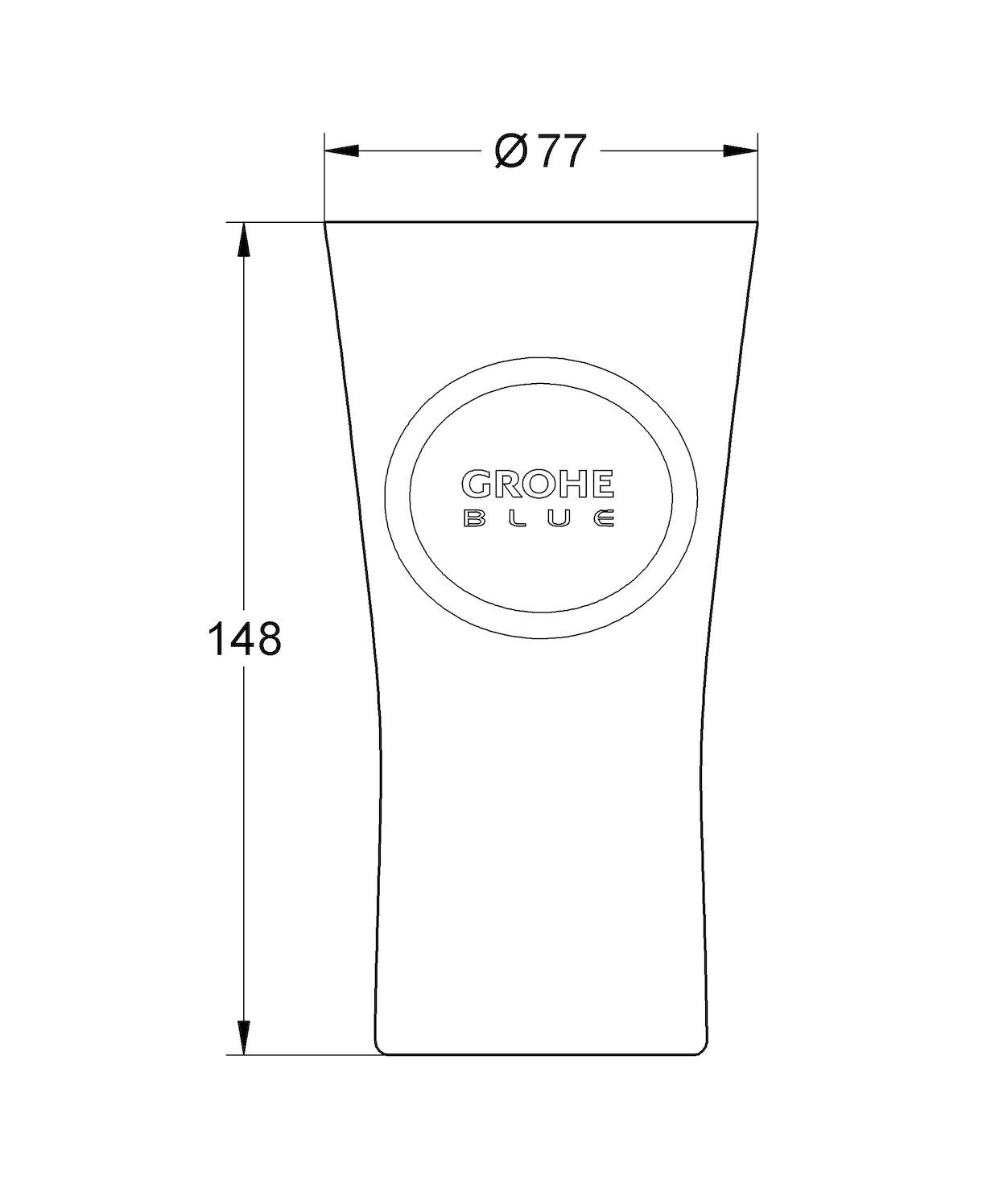 GROHE Blue Wassergläser 6 Kristallgläser mit GROHE Blue Dekor 40437000 - Bild 3