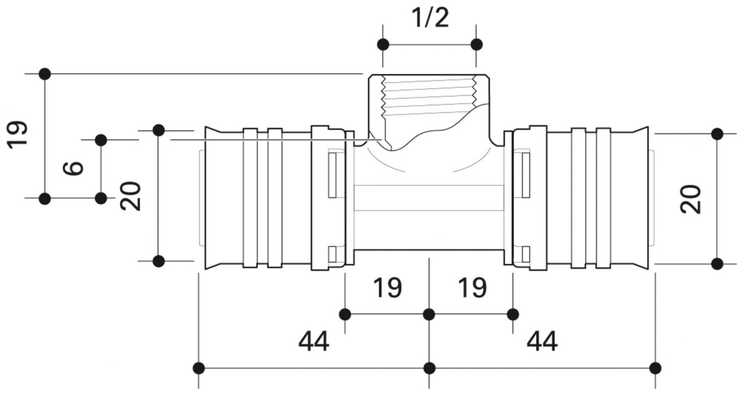 CONEL Connect MV2 Übergangs-T-Stück 20 mm x 1/2'' IG CCMVUT2015IN - Bild 2