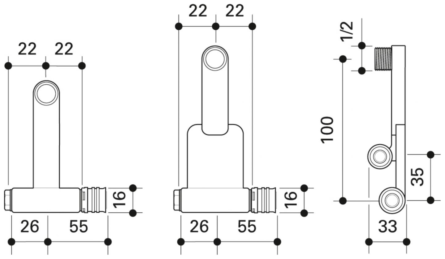 CONEL Connect MV2 Heizkörperanschluss-Set Endstück links 16 mm x 1/2'' AG - Bild 2