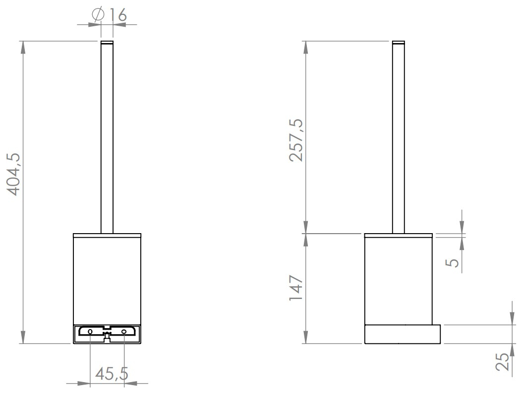 VIGOUR Bürstengarnitur derby V3 mit Metallbehälter schwarzmatt