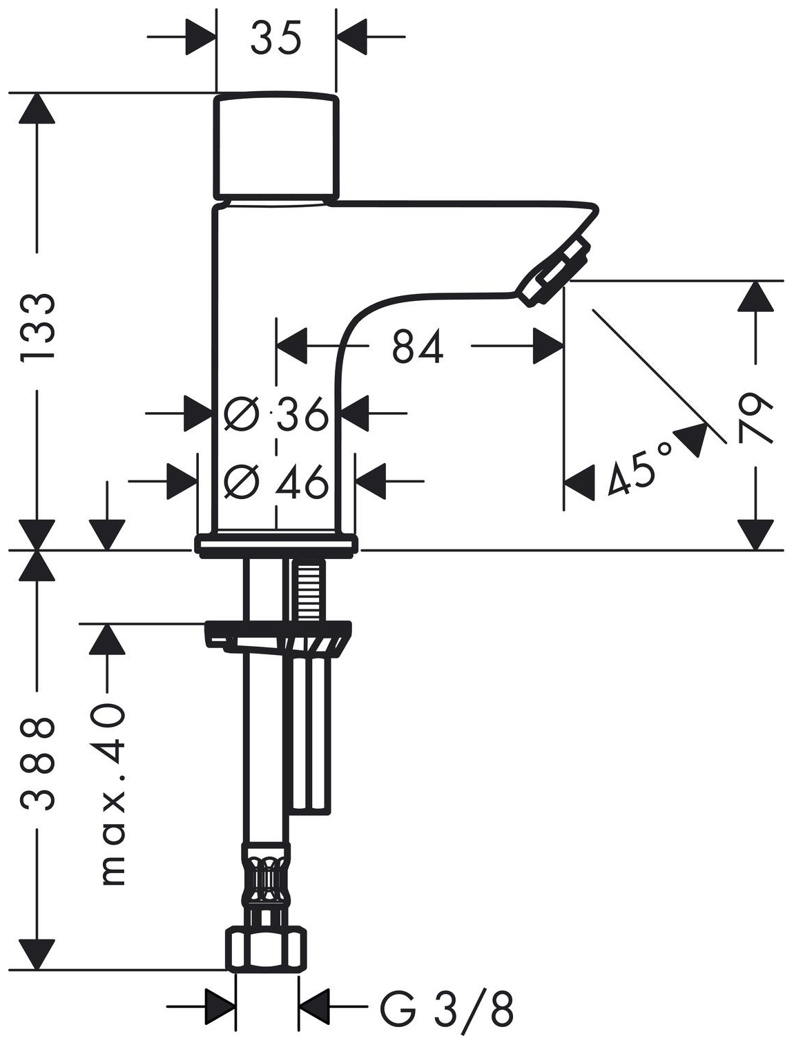 Hansgrohe Logis Standventil ComfortZone 70 chrom 71120000 - Bild 2