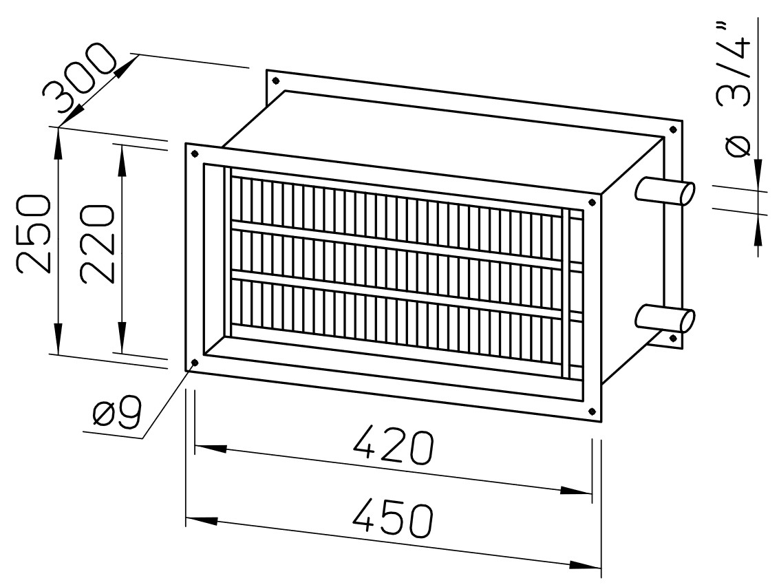Helios Warmwasser-Heizregister WHR 2/40/20 Nr. 08782 - Bild 2