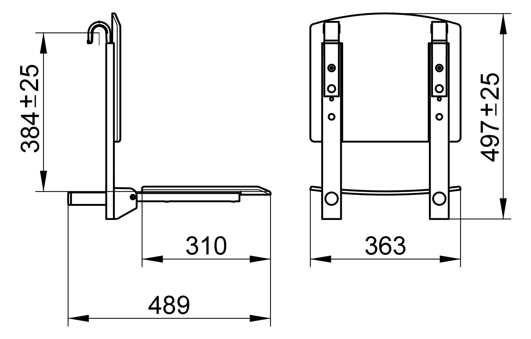 Keuco Klappsitz Plan Care lichtgrau zum Einhängen 34981010038 - Bild 2