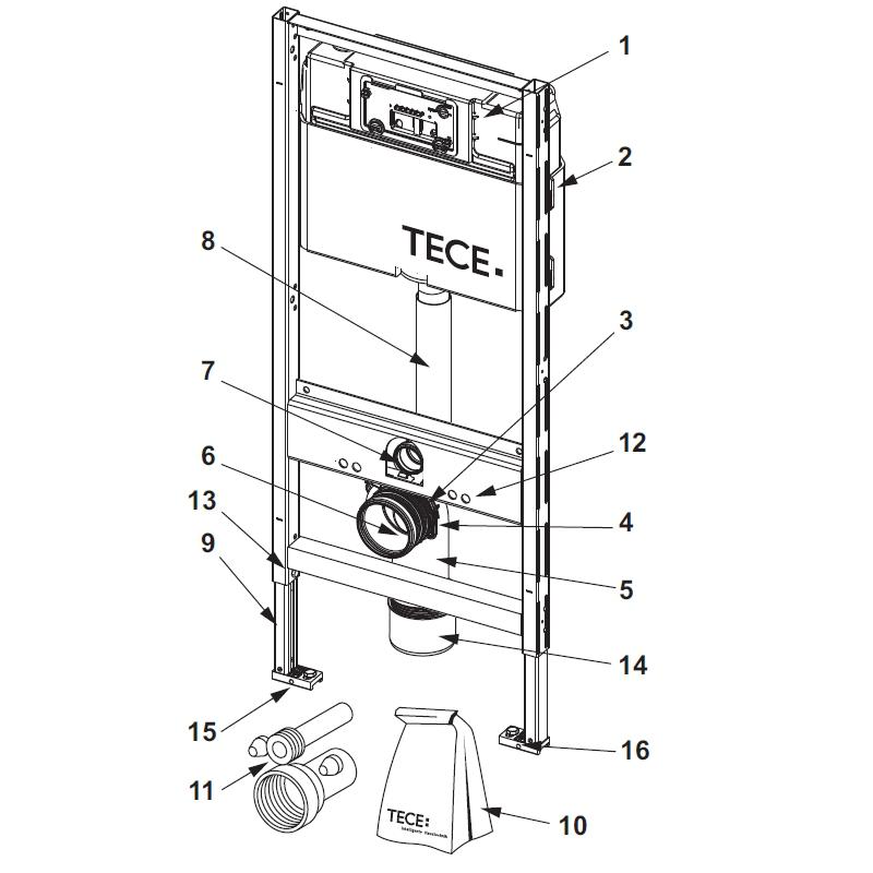 TECE Spülrohr DN 50 rechts 45 Grad zum Anschluss einer Geruchsabsaugung 9.820.127 - Bild 2