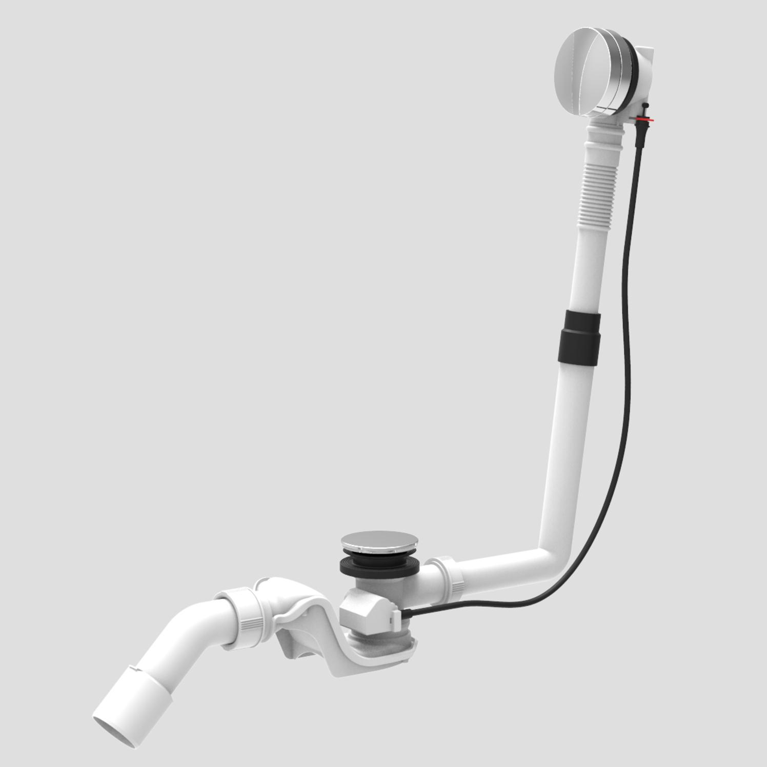 SANIT Ab- und Überlaufgarnitur BASIC mit Bowdenzug inklusive Farbset verchromt 35.333.00..0000 - Bild 1