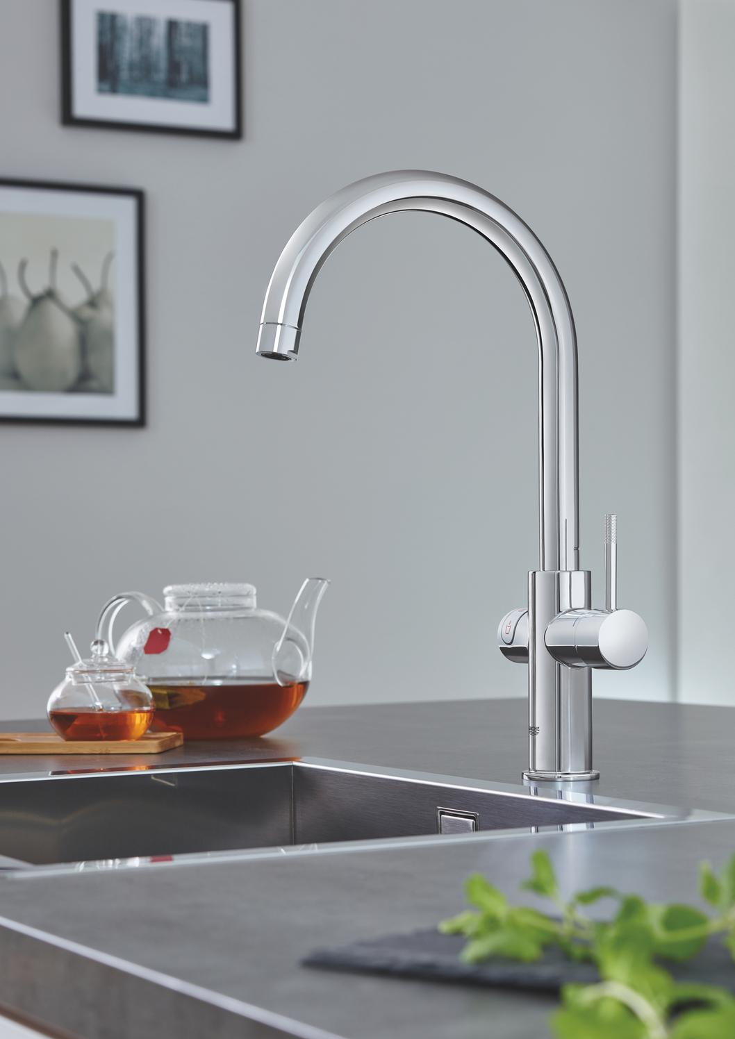 GROHE Küchenarmatur und Boiler Red Duo M-Size C-Auslauf supersteel 30083DC1 - Bild 2