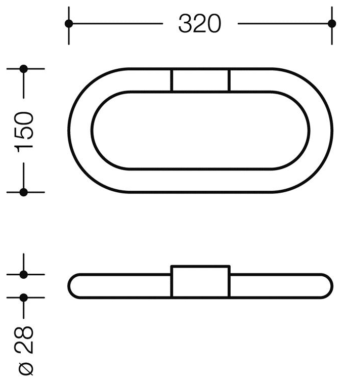 HEWI Serie 477 Handtuchring d 28 mm schwenkbar reinweiß 477.09.300.99 - Bild 2