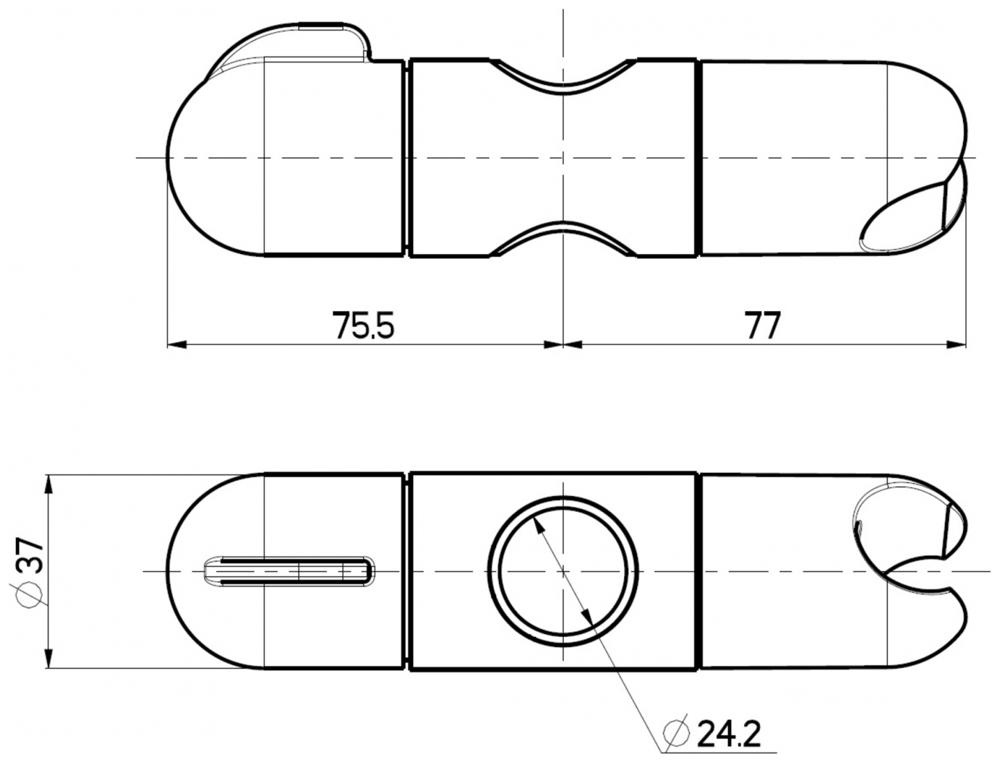 Nikles Gleiter Twist 24 für Classic Brausestange 24mm verchromt 18005TME - Bild 2