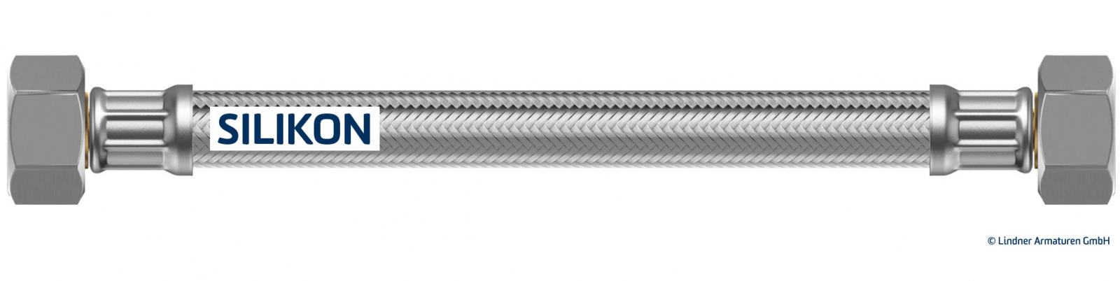 Silikon Panzerschlauch DN12 Länge 100 cm ÜM 3/4'' x ÜM 3/4'' DVGW - Bild 1