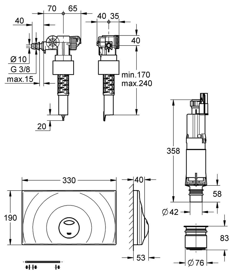 GROHE Umrüstset 38815 für 14 Liter Spülkasten chrom 38815000 - Bild 2