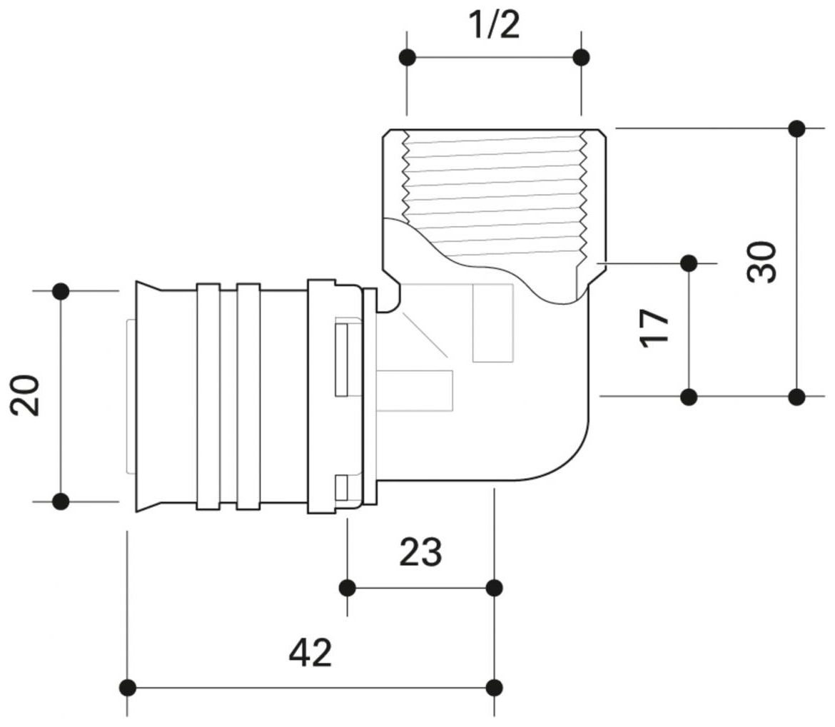 CONEL Connect MV2 Übergangswinkel 20 mm x 1/2'' IG CCMVUW20IN - Bild 2