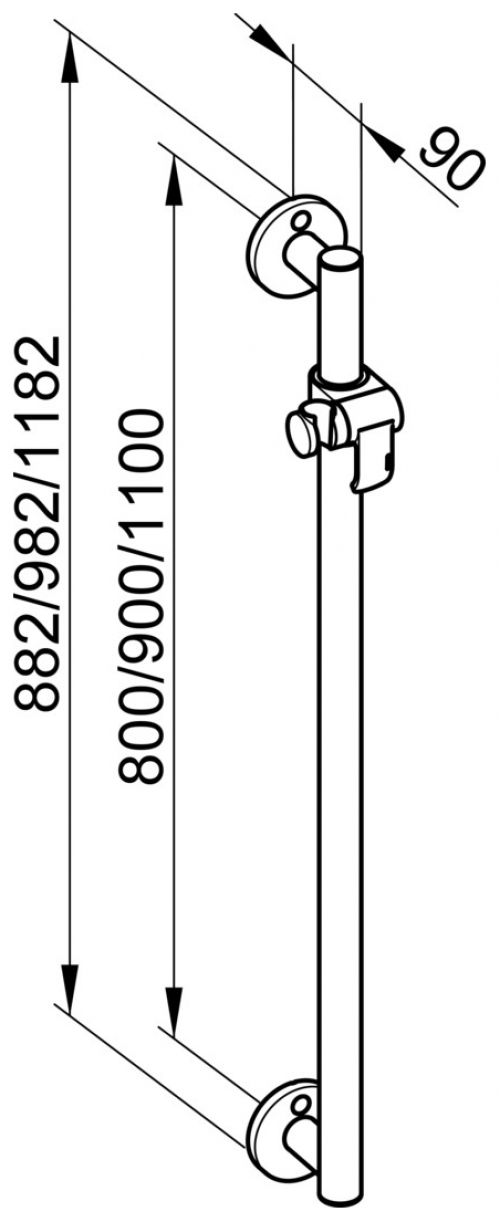 Keuco Brausestange Plan Care verchromt komplett 34912011100 - Bild 2