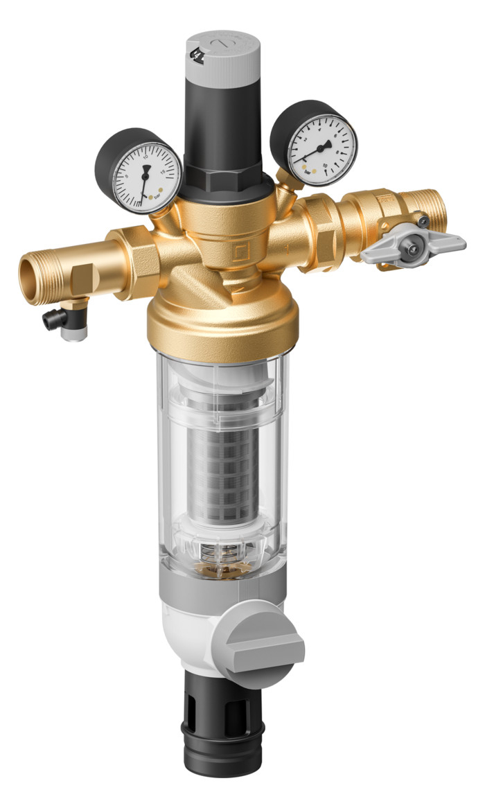 Resideo Hauswasserstation HS10S-LF 3/4'' AA bleifrei 0,1mm mit Klarsicht-Filtertasse