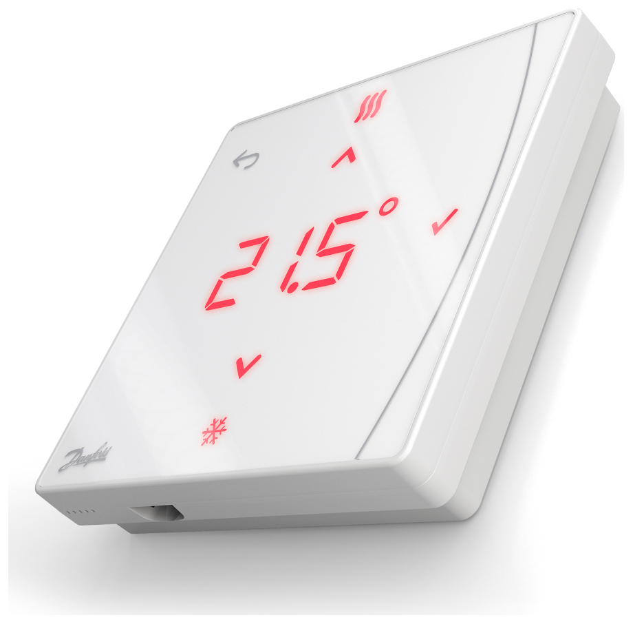 Danfoss Icon2 Zigbee Raumthermostat mit Display, Batteriebetrieb, 5-35°C, Frostschutzfunktion