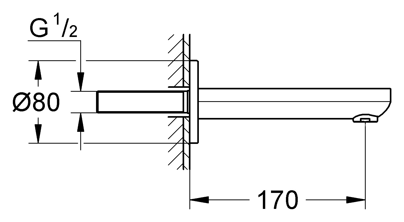 GROHE Wanneneinlauf Eurosmart Cosmopolitan Wandmontage chrom 13261000 - Bild 3