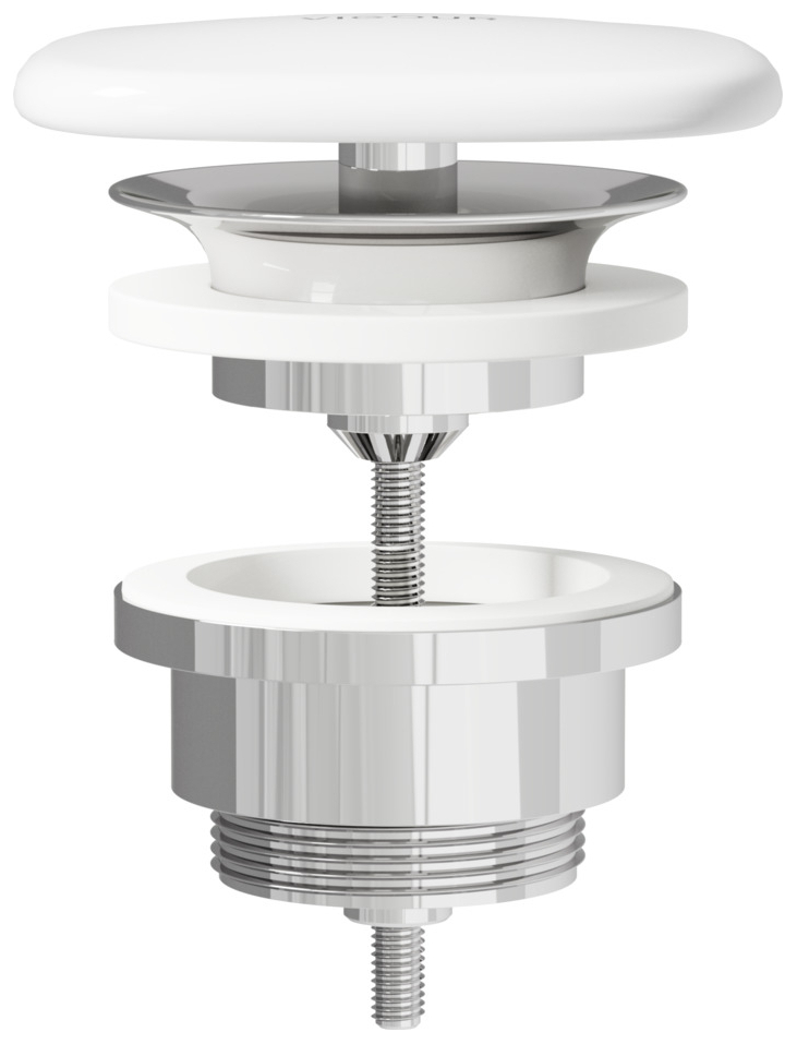 Schaftventil Universal 1 1/4'' mit keramischer Abdeckplatte weiß - Bild 1