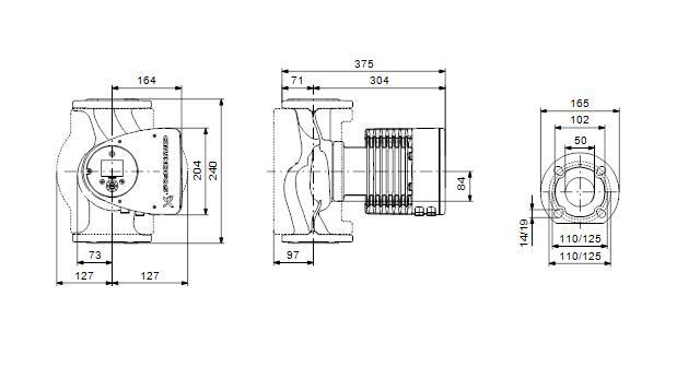 Grundfos MAGNA3 50-80F Hocheffizienz-Umwälzpumpe DN 50 BL 240 mm 97924661 - Bild 2