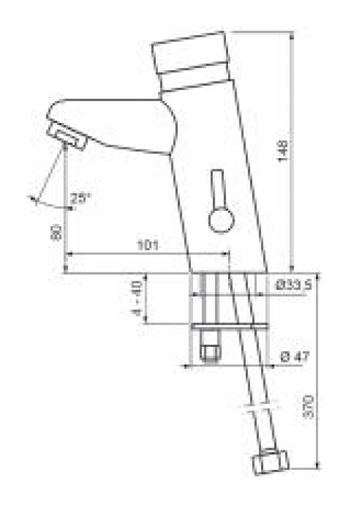 VIGOUR Waschtisch Selbstschluss-Mischer derby plus chrom, mit Temperaturregulierung  - Bild 2