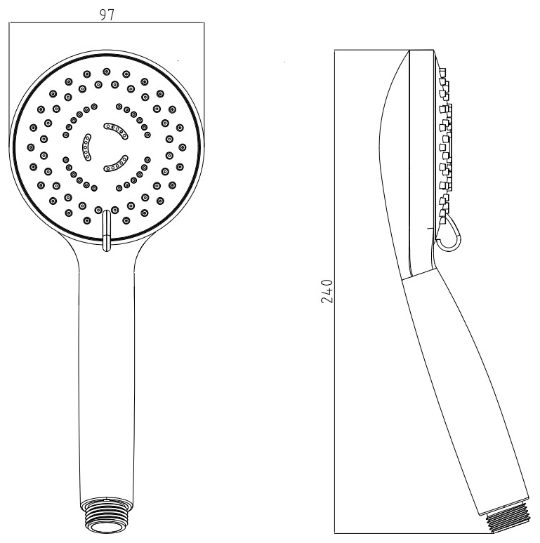 VIGOUR Handbrause individual 1.0 mehrstrahlig verchromt mit Antikalksystem  - Bild 2