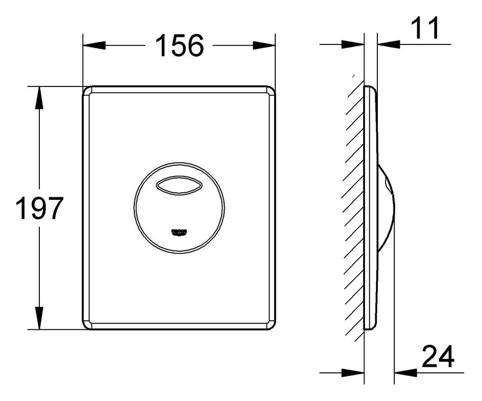 GROHE Skate Betätigungsplatte AV1 Edelstahl 38862SD0 - Bild 2