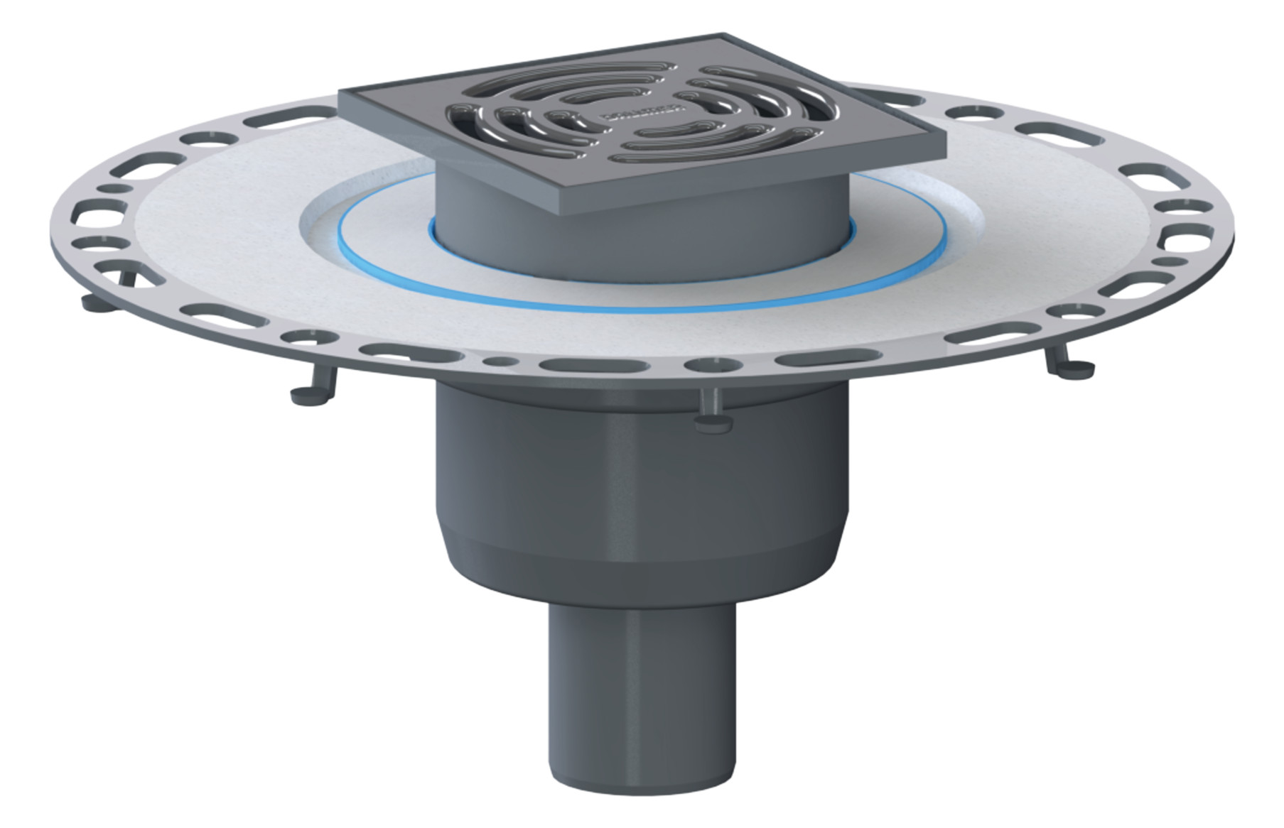 DALLMER Bodenablauf TistoPlan K12 Ablauf DN 50 senkrecht, Rahmen ABS 120x120mm 513472 - Bild 1