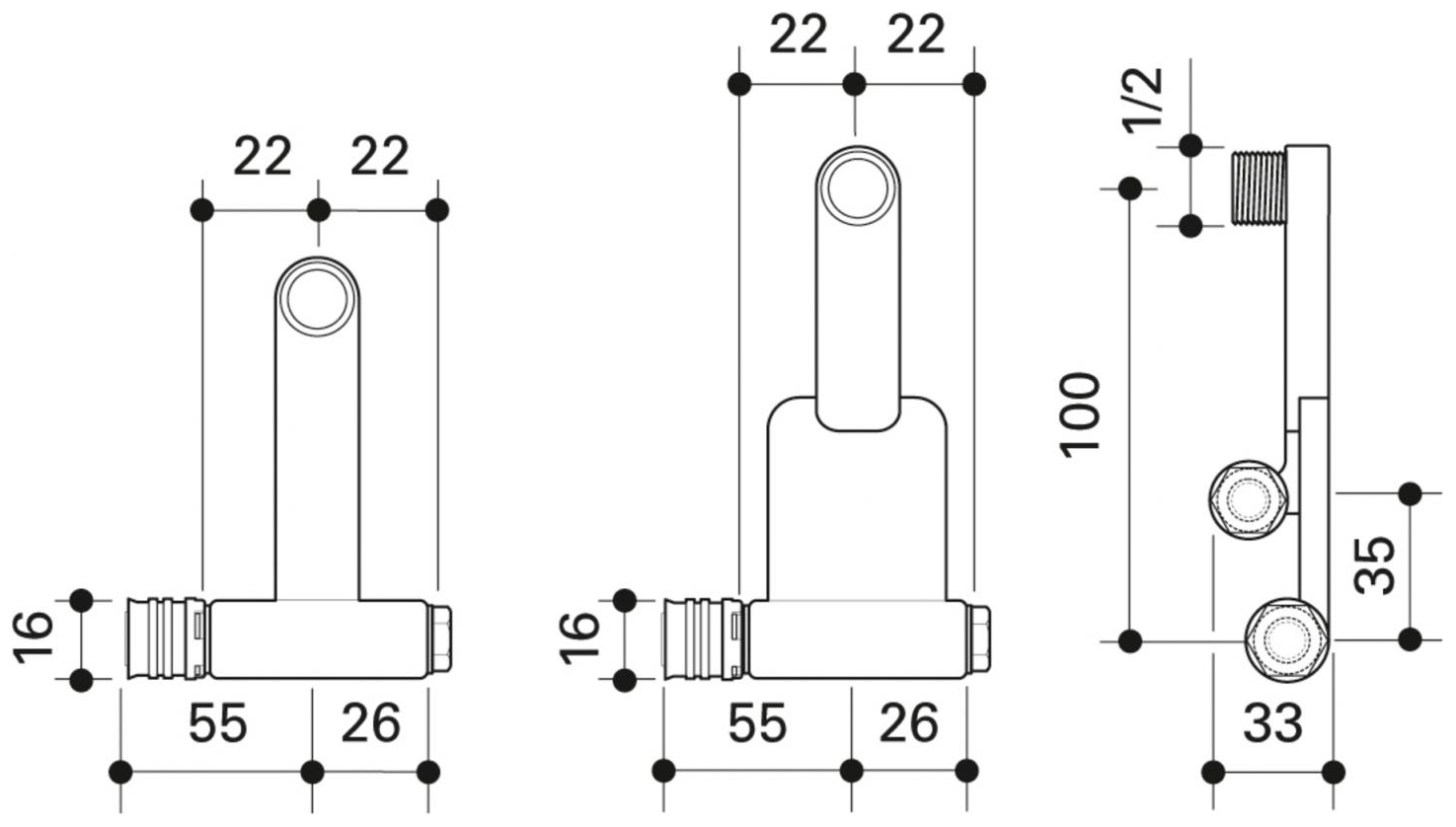 CONEL Connect MV2 Heizkörperanschluss-Set Endstück rechts 16 mm x 1/2'' AG - Bild 2