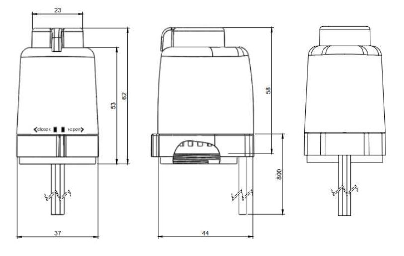 Empur Stellantrieb Man Open 230V/2W/NC mit Adapterring M30x1,5 stromlos geschlossen 553120 - Bild 2