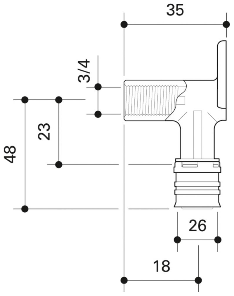 CONEL Connect MV2 Wandwinkel kurz 26 mm x 3/4'' IG 90 Grad CCMVWW26KN - Bild 2