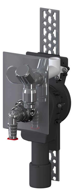 DALLMER Wandeinbau-Waschgeräte-Siphon 406 senkrecht, DN 40/50 Abdeckplatte aus Edelstahl 130648 - Bild 1