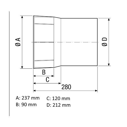 Maico Wandhülse WH 20 für Ventilator DN200 Kunststoff 0059.0229 - Bild 2