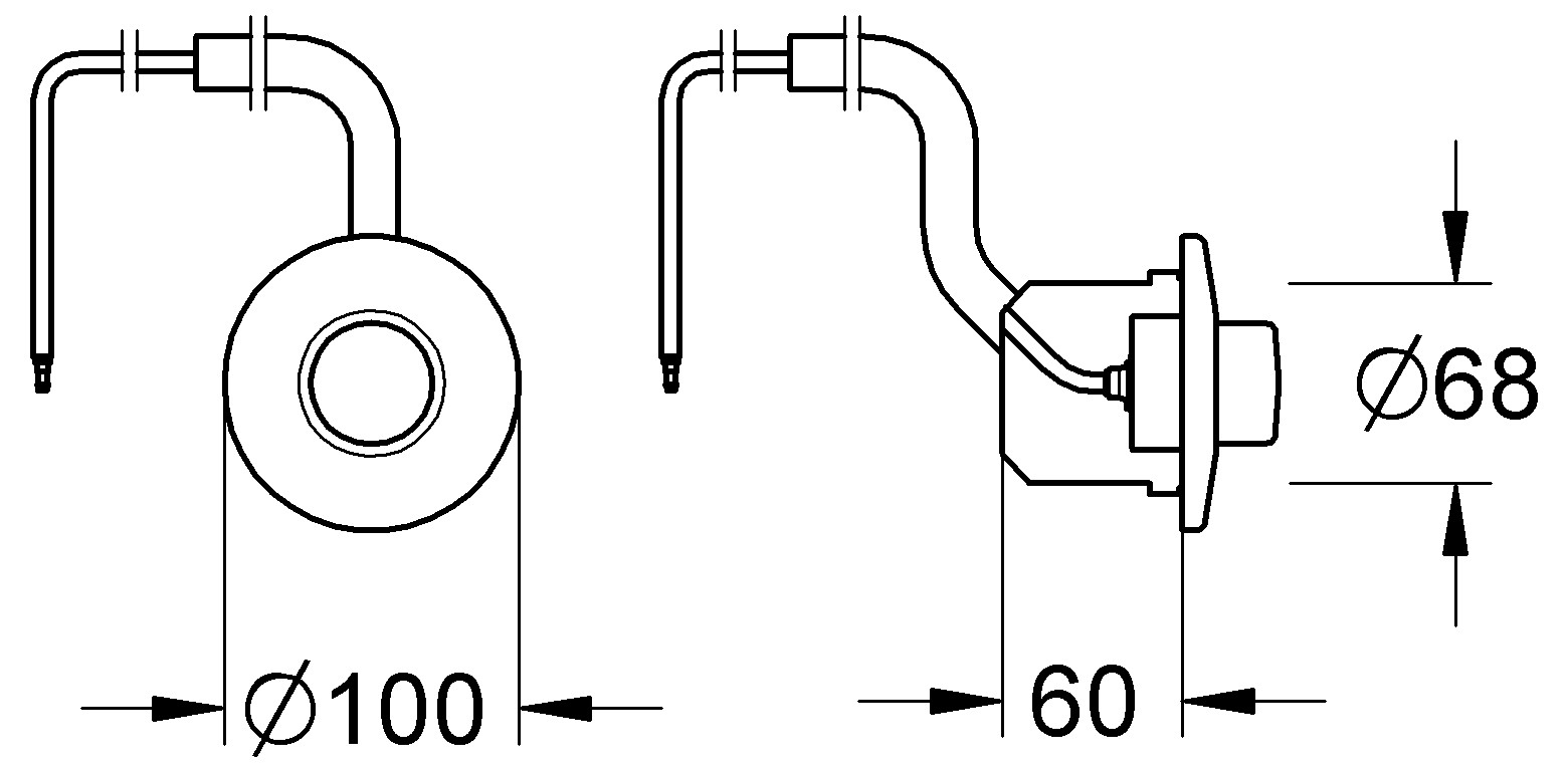 GROHE Pneumatic-Betätigung Druckknopfbetätigung 37060000 - Bild 3