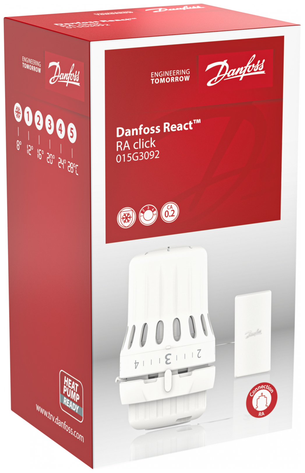 Danfoss Thermostatkopf React RA Click flüssigkeitgefüllt, Fernfühler 0-2m, Frostschutz 015G3092 - Bild 5
