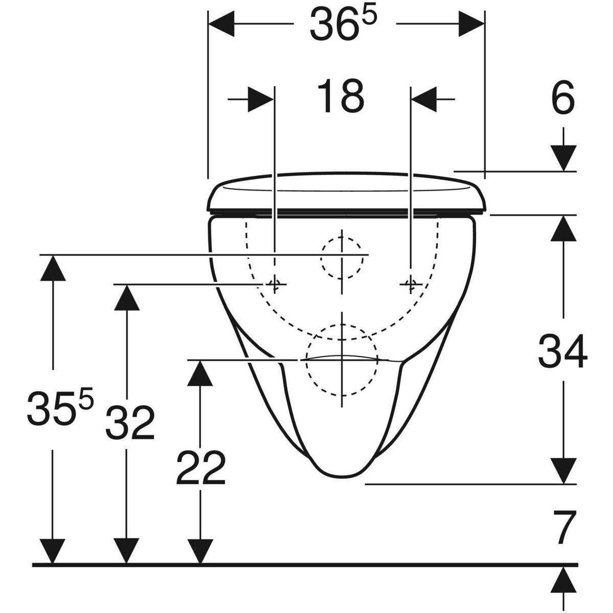 Geberit Renova Set Wand-WC, Tiefspüler mit WC-Sitz, weiß 500.802.00.1 - Bild 3