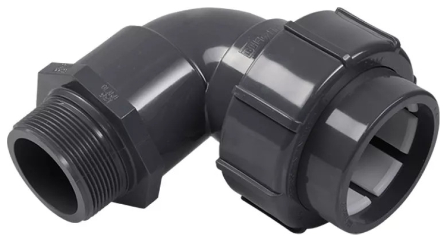 Cillit PVC-Winkel FlexFit 90 Grad, 50mm Klemmstutzen x 1 1/2 AG''