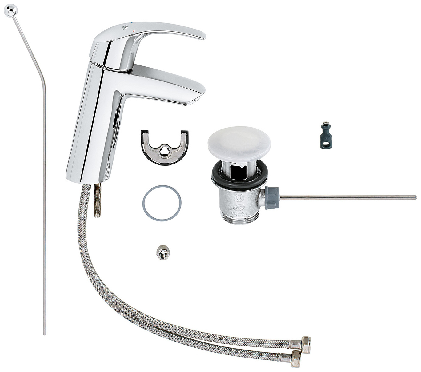 GROHE Eurosmart Waschtischbatterie chrom mit Zustangen-Ablaufgarnitur 33265002 - Bild 5