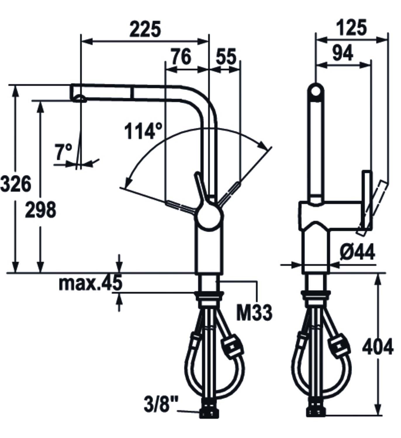 KWC LIVELLO Spültischbatterie mit ausziehbarem Auslauf, verchromt 10.231.103.000FL - Bild 2