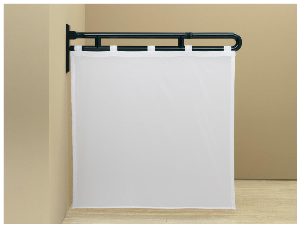 HEWI Serie 801 Duschspritzschutz Vorhang weiß/silber reinweiß 801.52.10001.99 - Bild 4