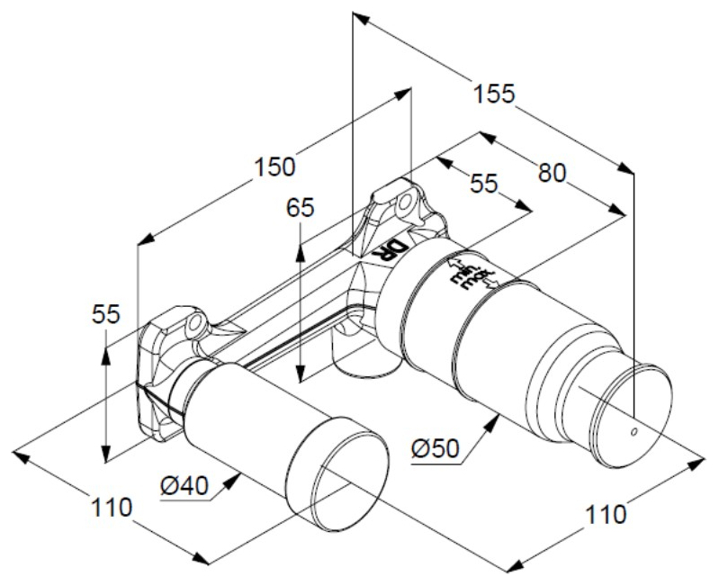 VIGOUR Unterputzkörper derby für Waschtisch Wand-Batterie derby
