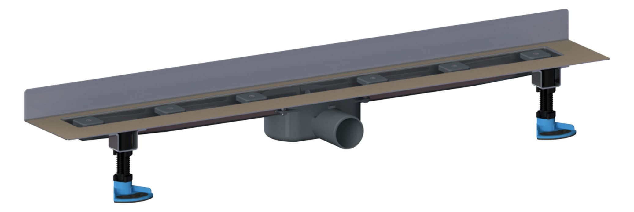 DALLMER Duschrinne CeraLine Nano W 600 mm BH 68 mm mit 1 Ablaufgehäuse, Wand 523099 - Bild 1